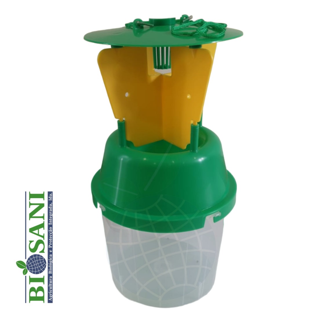 Armadilha tipo funil verde com barreira cruzada